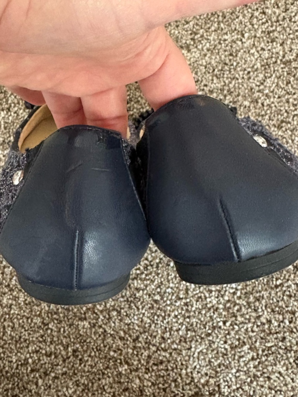 Circus by Sam Edelman Navy Beaded Bow Coquette Girl Floral Ballet Flats - Picture 4 of 4